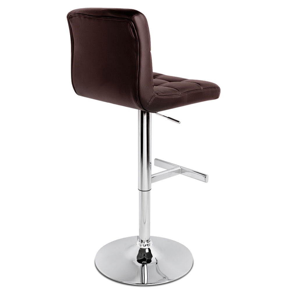 Set of 2 PU Leather Kitchen Bar Stool Chocolate