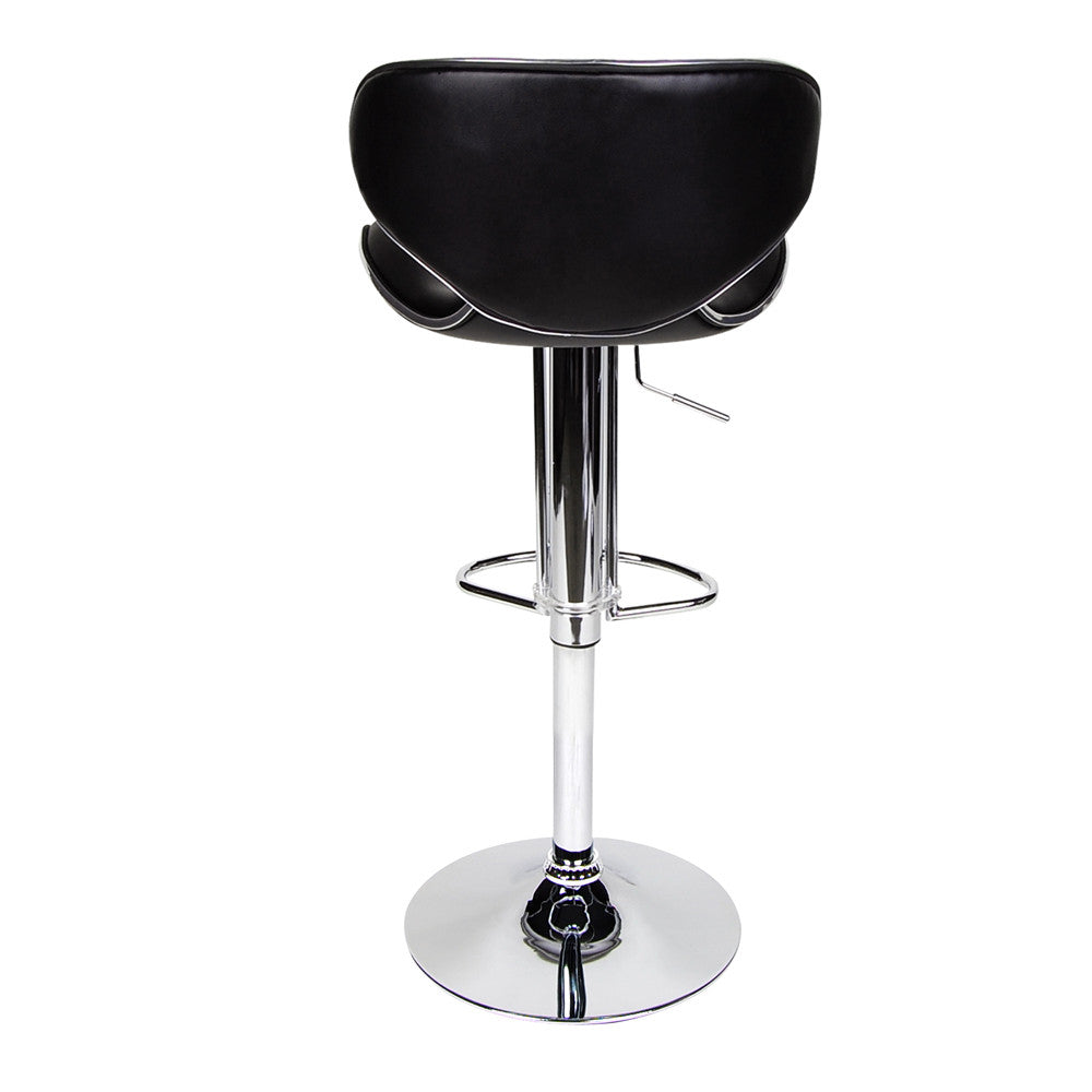 Set of 2 PU Leather Kitchen Bar Stool Black