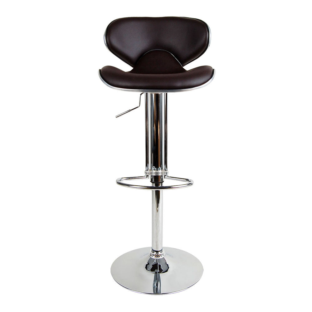 Set of 2 PU Leather Kitchen Bar Stool Chocolate