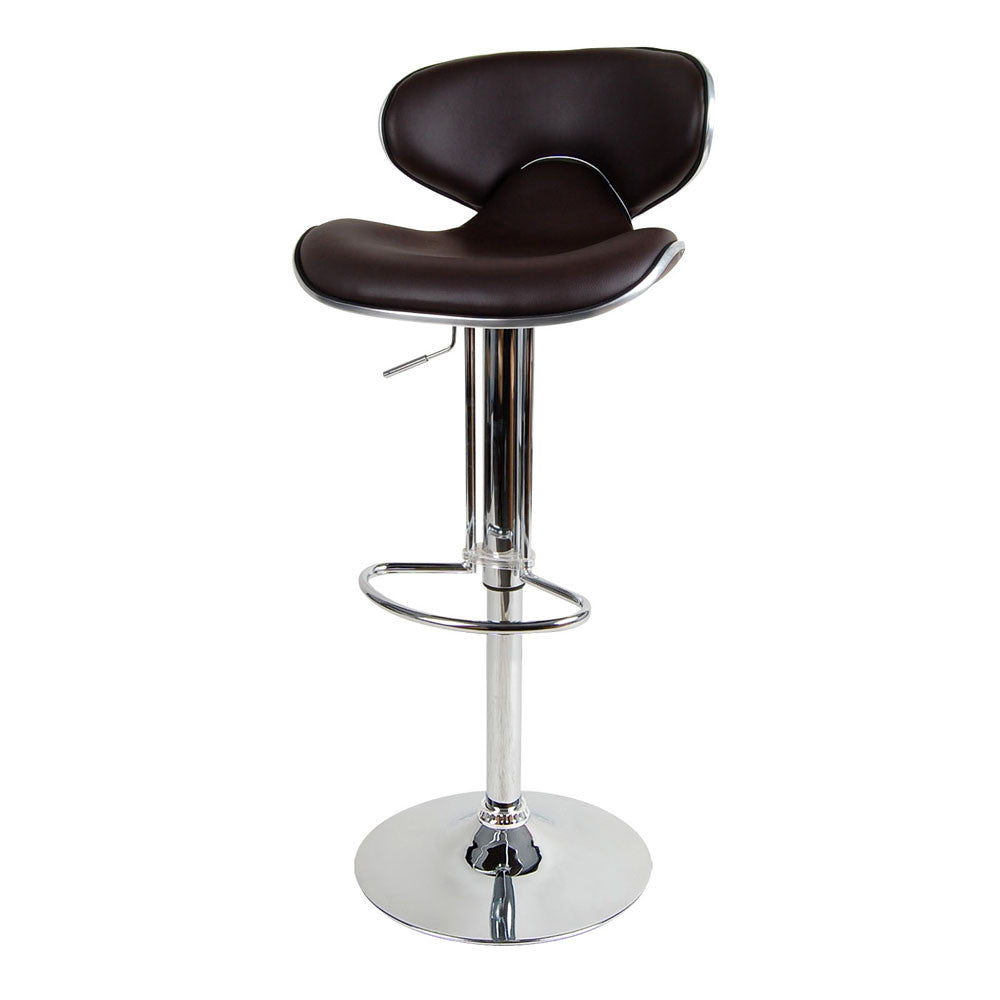 Set of 2 PU Leather Kitchen Bar Stool Chocolate