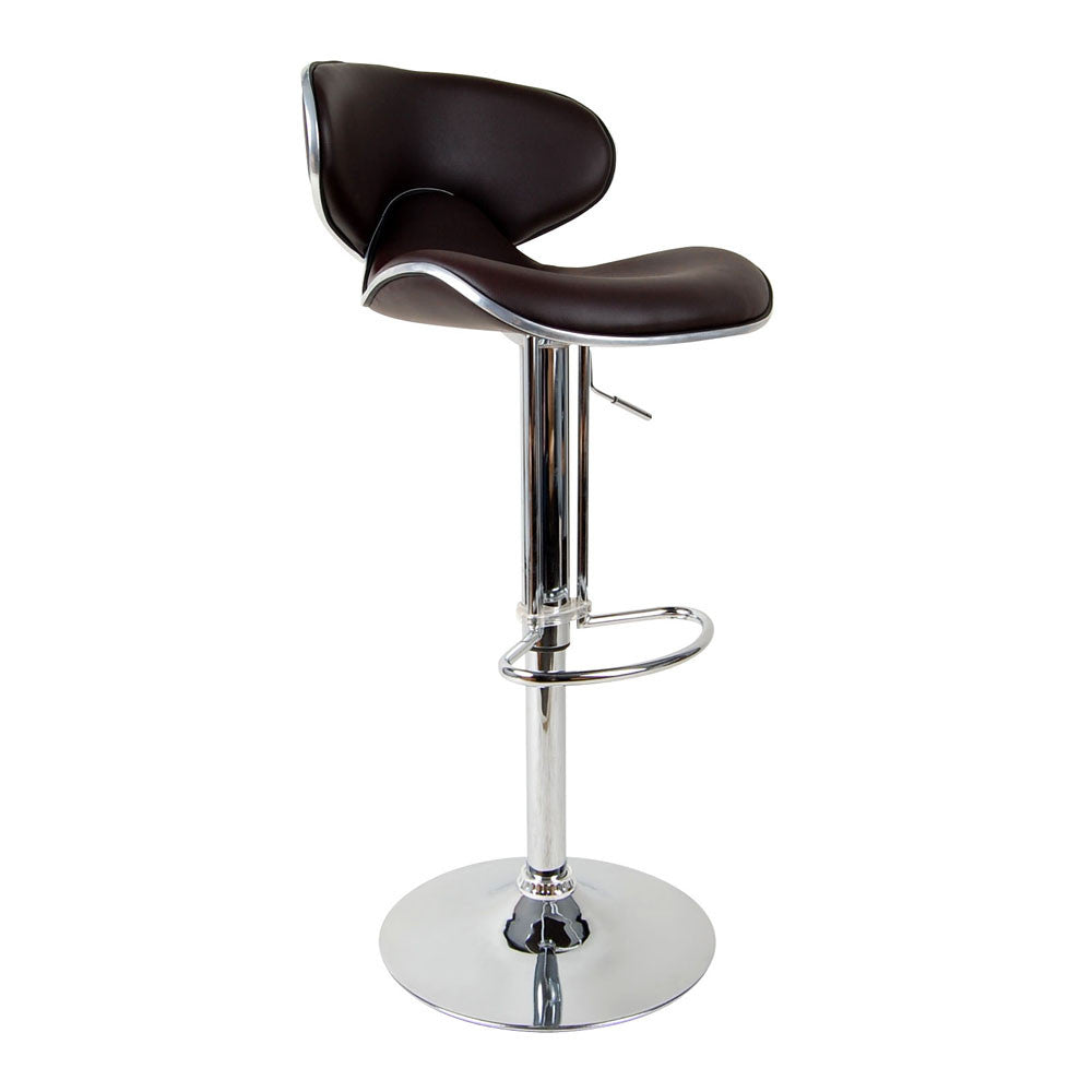 Set of 2 PU Leather Kitchen Bar Stool Chocolate