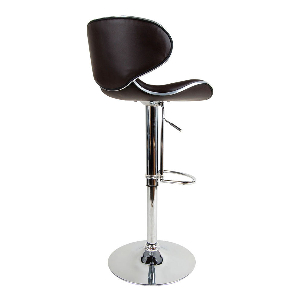 Set of 2 PU Leather Kitchen Bar Stool Chocolate