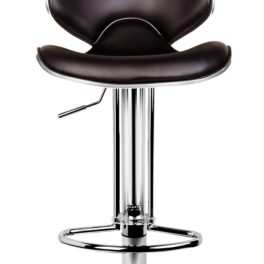 Set of 2 PU Leather Kitchen Bar Stool Chocolate