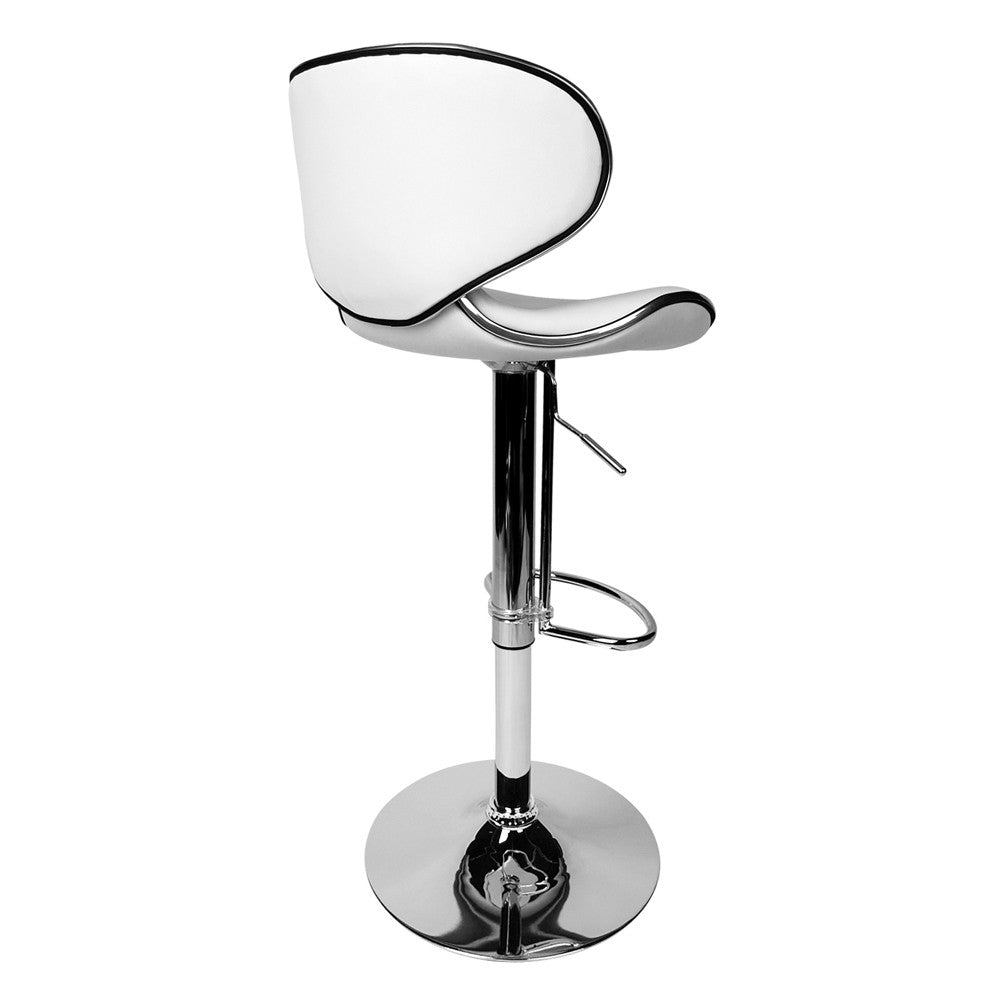 Set of 2 PU Leather Kitchen Bar Stool White