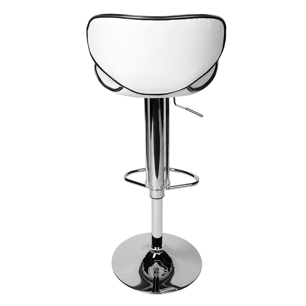 Set of 2 PU Leather Kitchen Bar Stool White