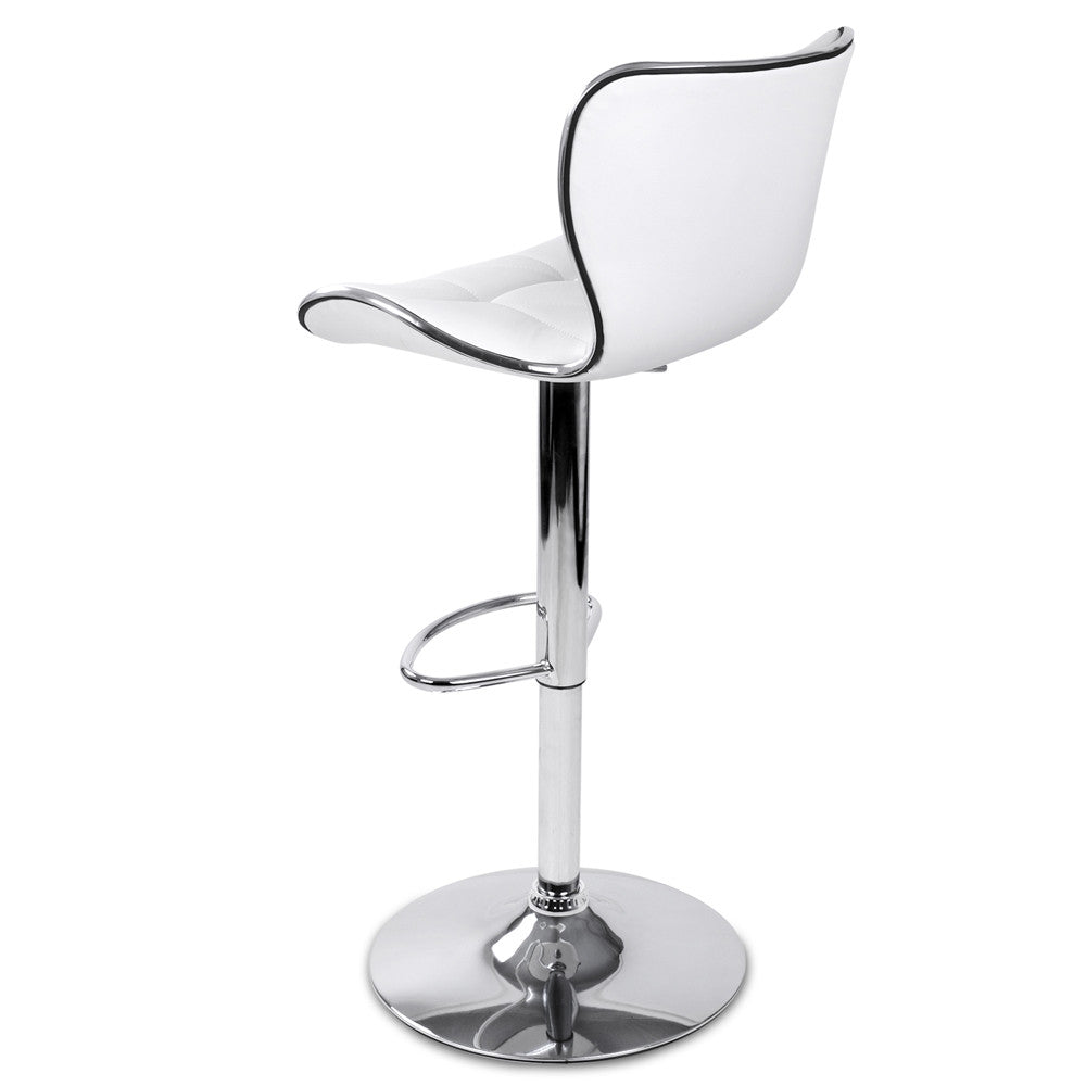 Set of 2 PU Leather Kitchen Bar Stool White