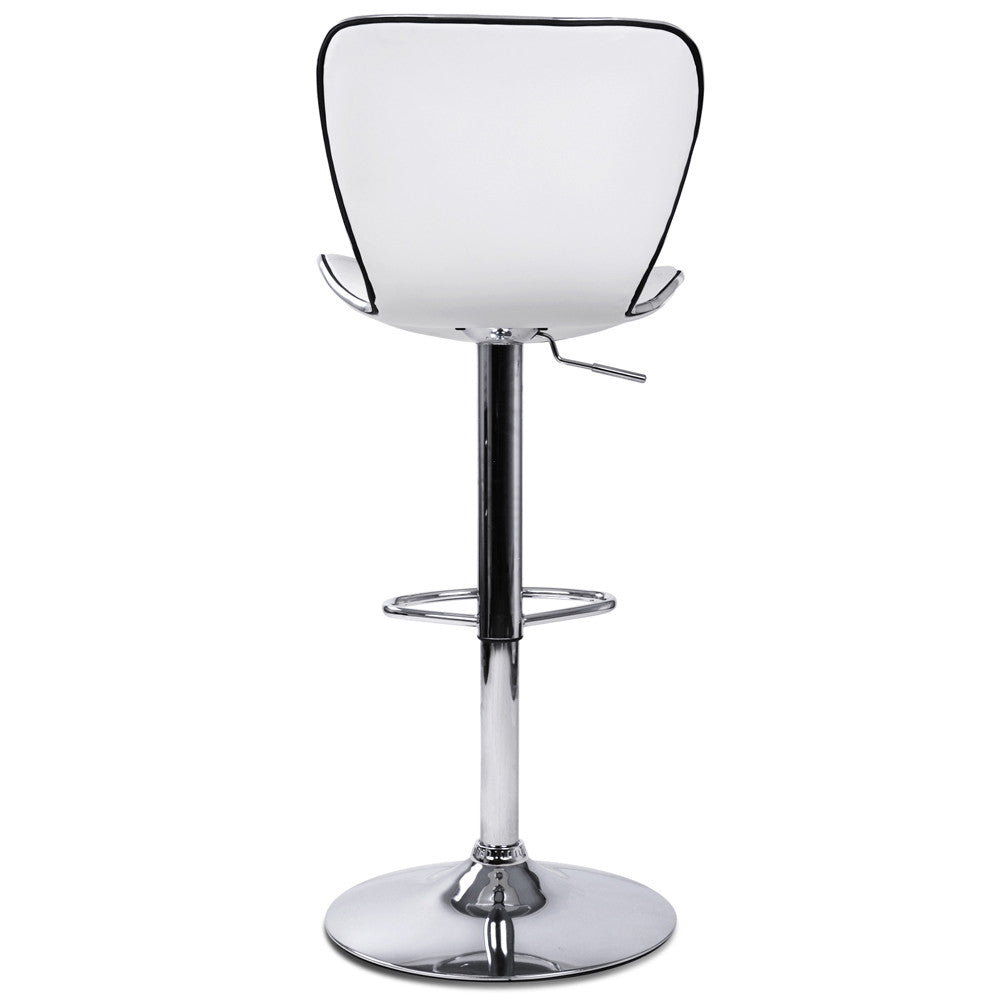 Set of 2 PU Leather Kitchen Bar Stool White