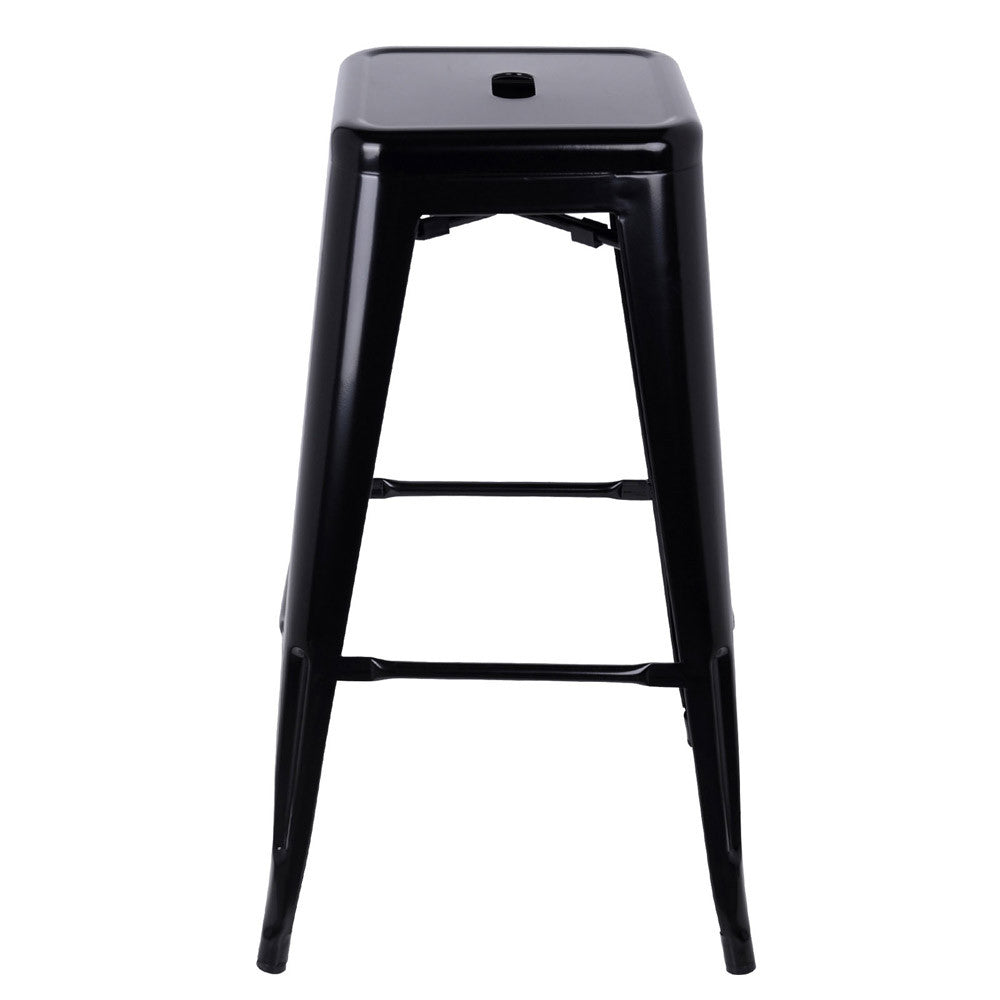 Set of 2 Steel Kitchen Bar Stool 76cm Black