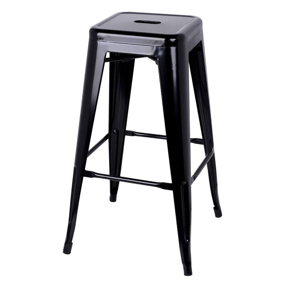 Set of 2 Steel Kitchen Bar Stool 76cm Black