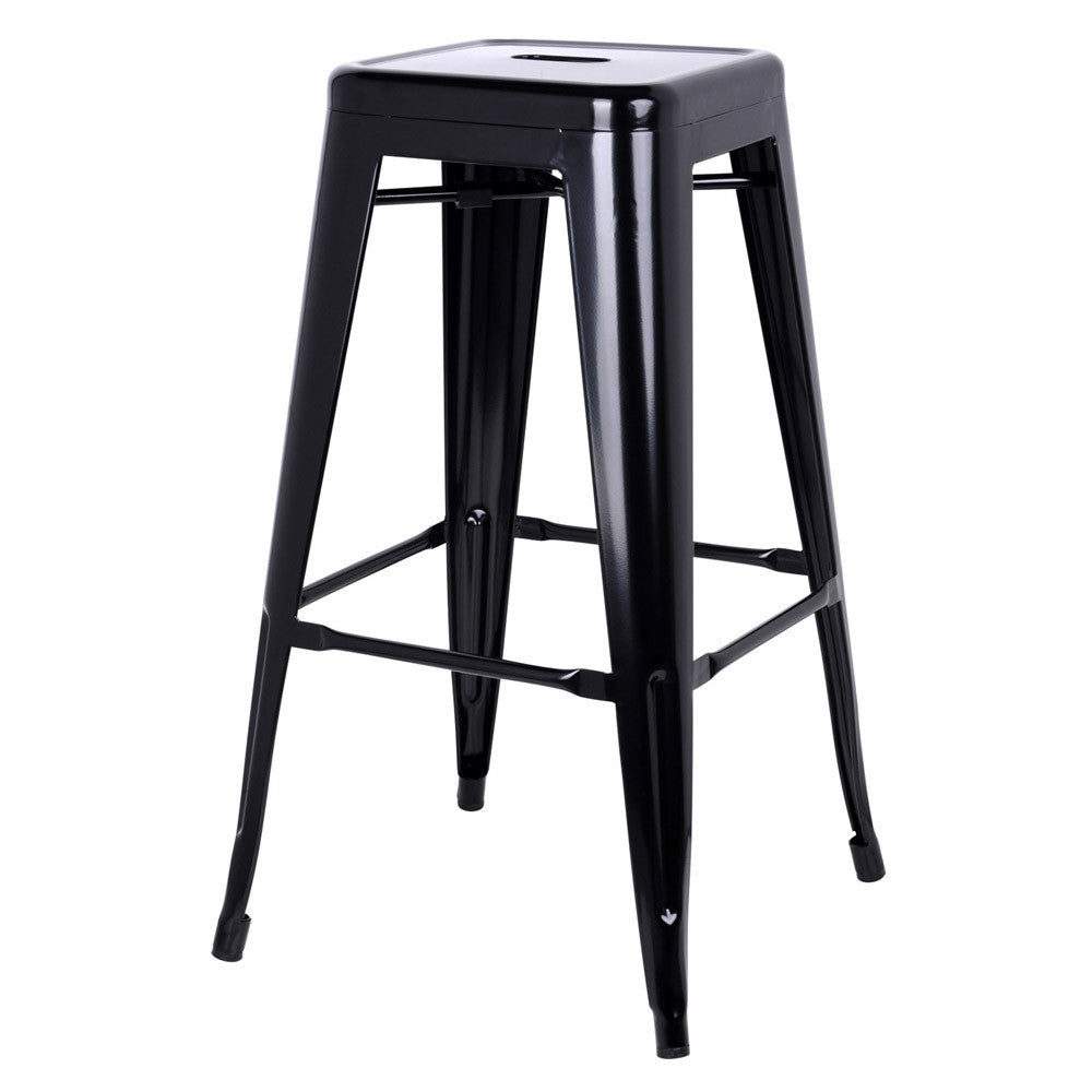 Set of 2 Steel Kitchen Bar Stool 76cm Black