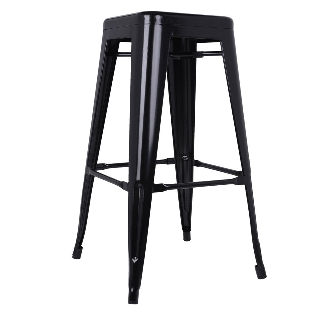 Set of 2 Steel Kitchen Bar Stool 76cm Black