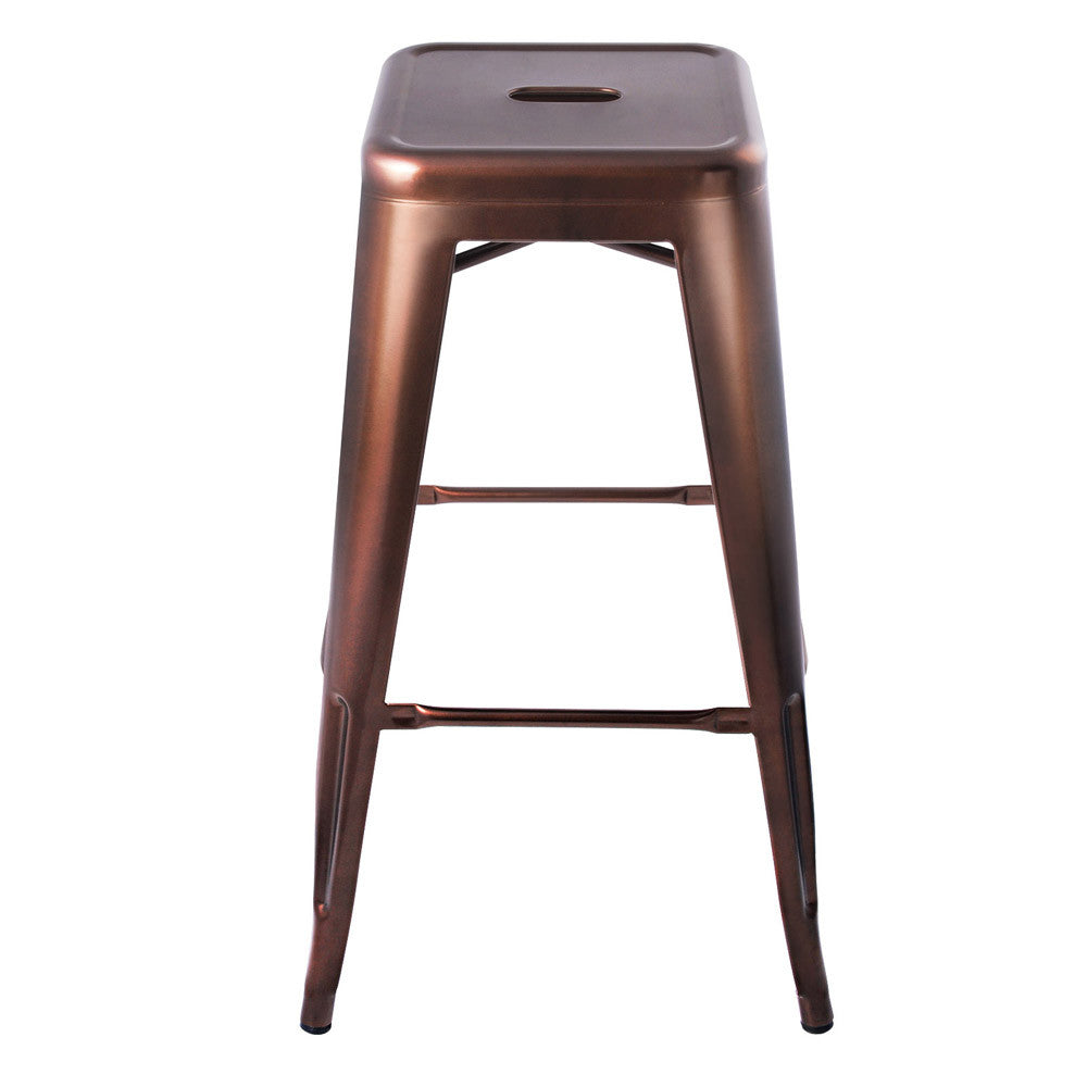 Set of 2 Steel Kitchen Bar Stool 76cm Bronze