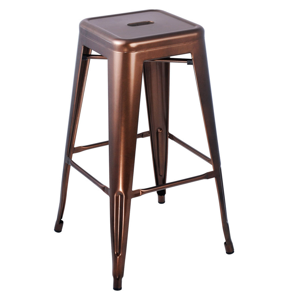 Set of 2 Steel Kitchen Bar Stool 76cm Bronze