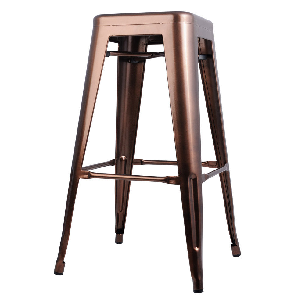 Set of 2 Steel Kitchen Bar Stool 76cm Bronze