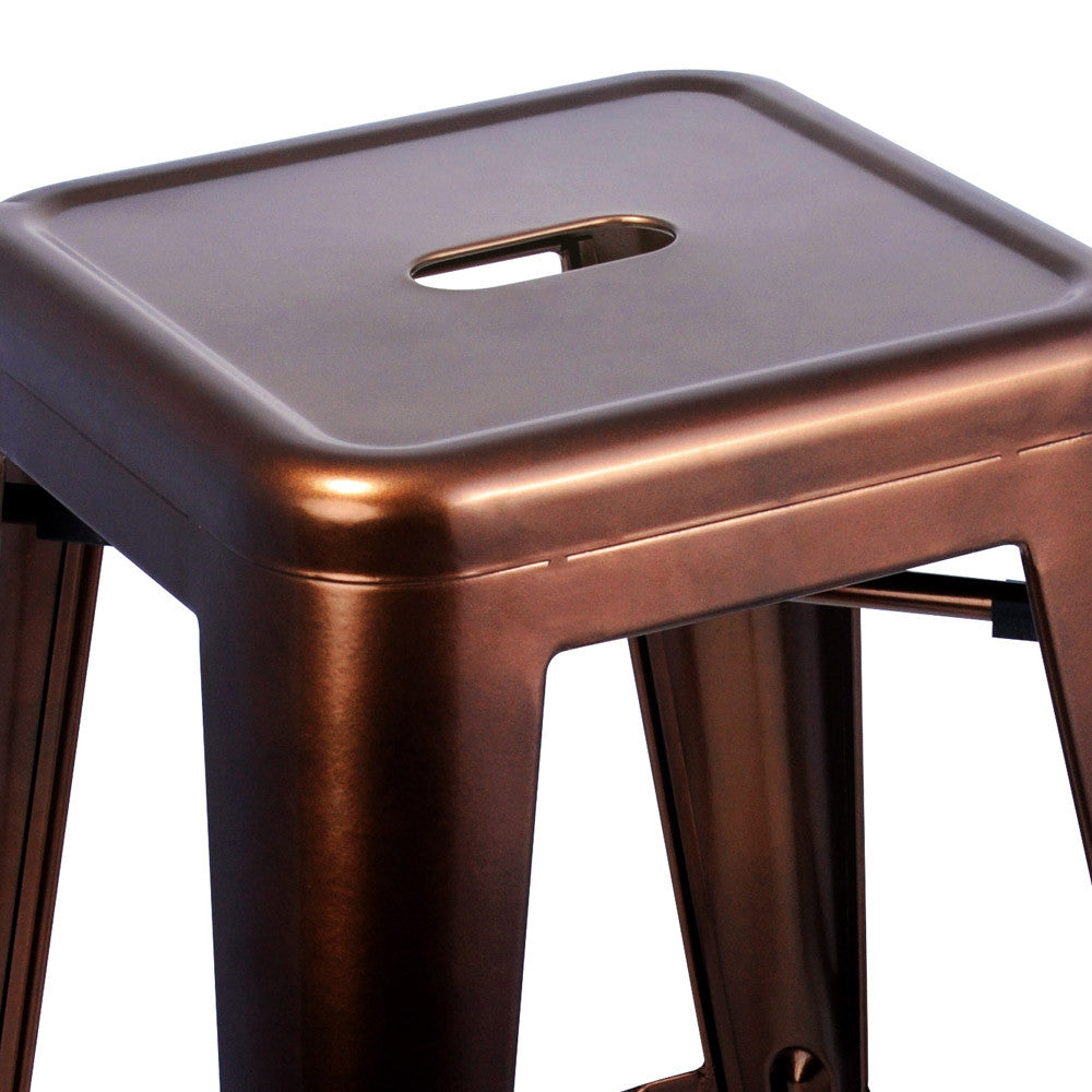 Set of 2 Steel Kitchen Bar Stool 76cm Bronze