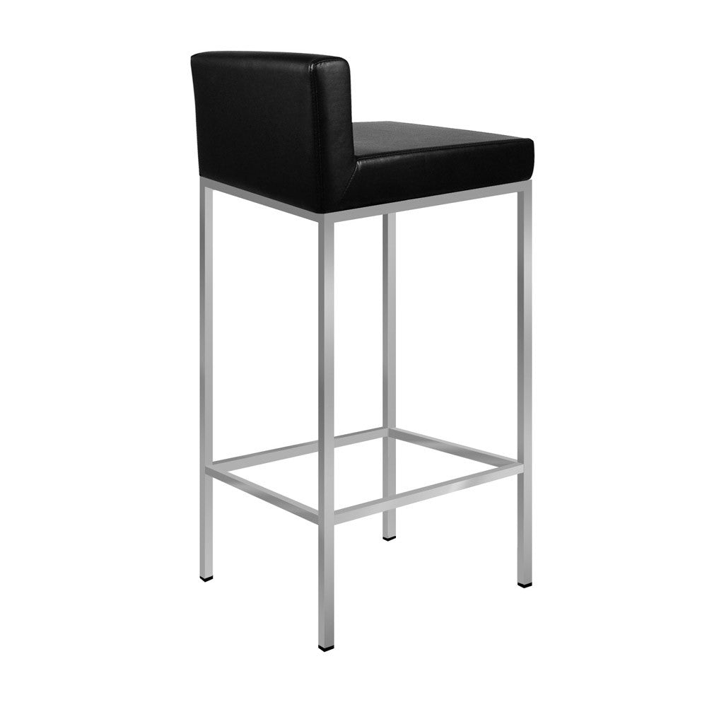 Set of 2 PU Leather Kitchen Bar Stool Black