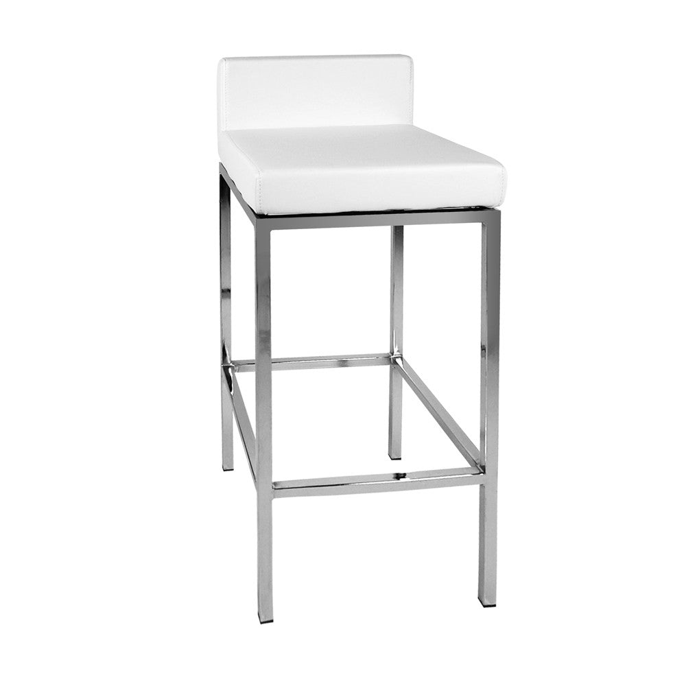 Set of 2 PU Leather Kitchen Bar Stool White