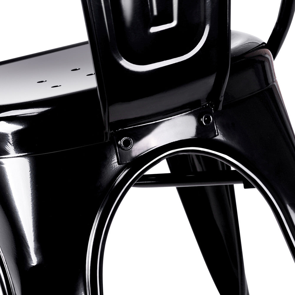 Set of 4 Replica Tolix Dining Metal Chair Gloss Black