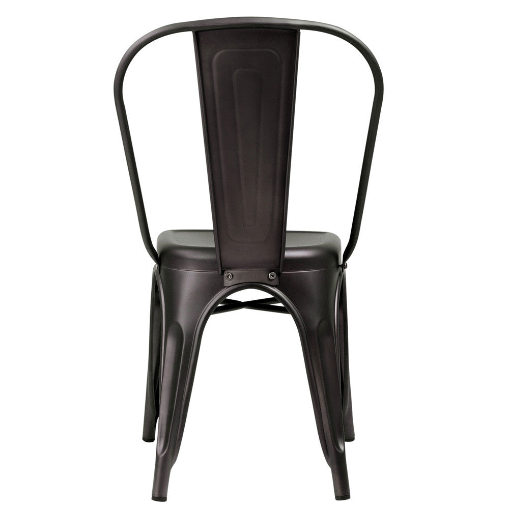 Set of 4 Replica Tolix Dining Chair Steel Gunmetal