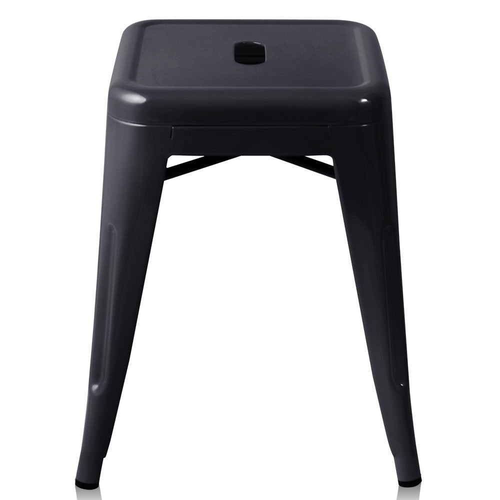 Set of 4 Replica Tolix Kitchen Bar Stool 46cm Black