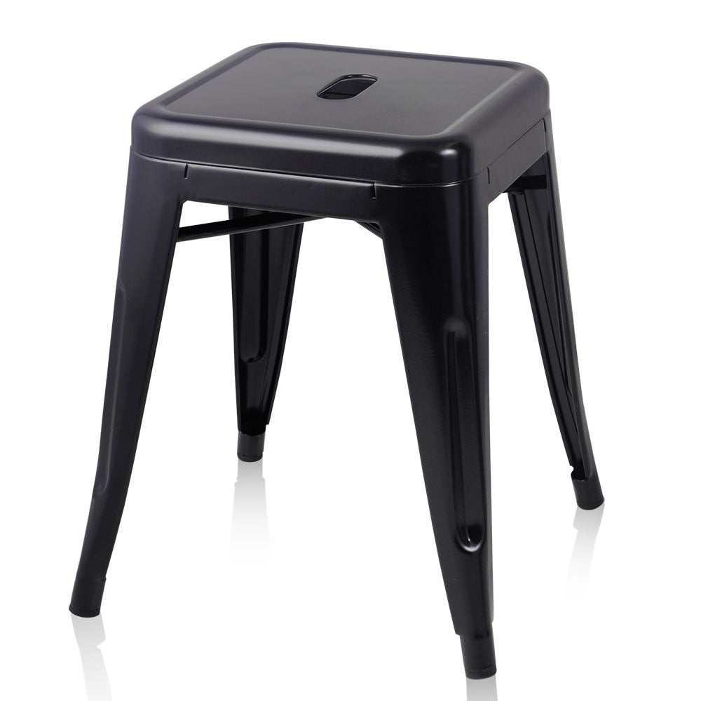 Set of 4 Replica Tolix Kitchen Bar Stool 46cm Black