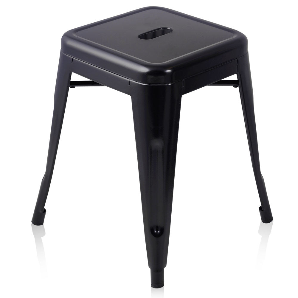 Set of 4 Replica Tolix Kitchen Bar Stool 46cm Black