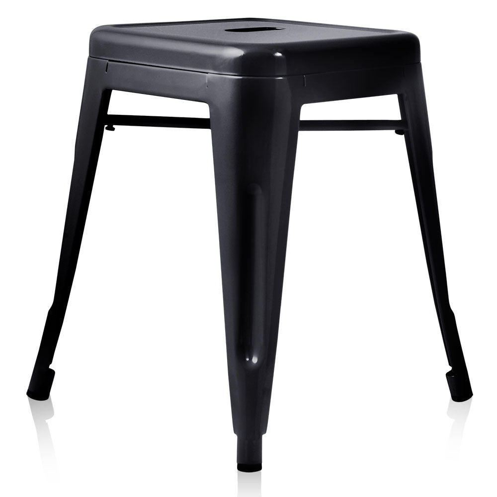 Set of 4 Replica Tolix Kitchen Bar Stool 46cm Black