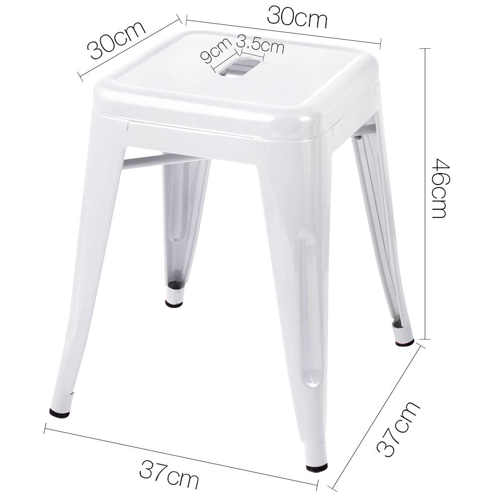 Set of 4 Replica Tolix Kitchen Bar Stool 46cm White