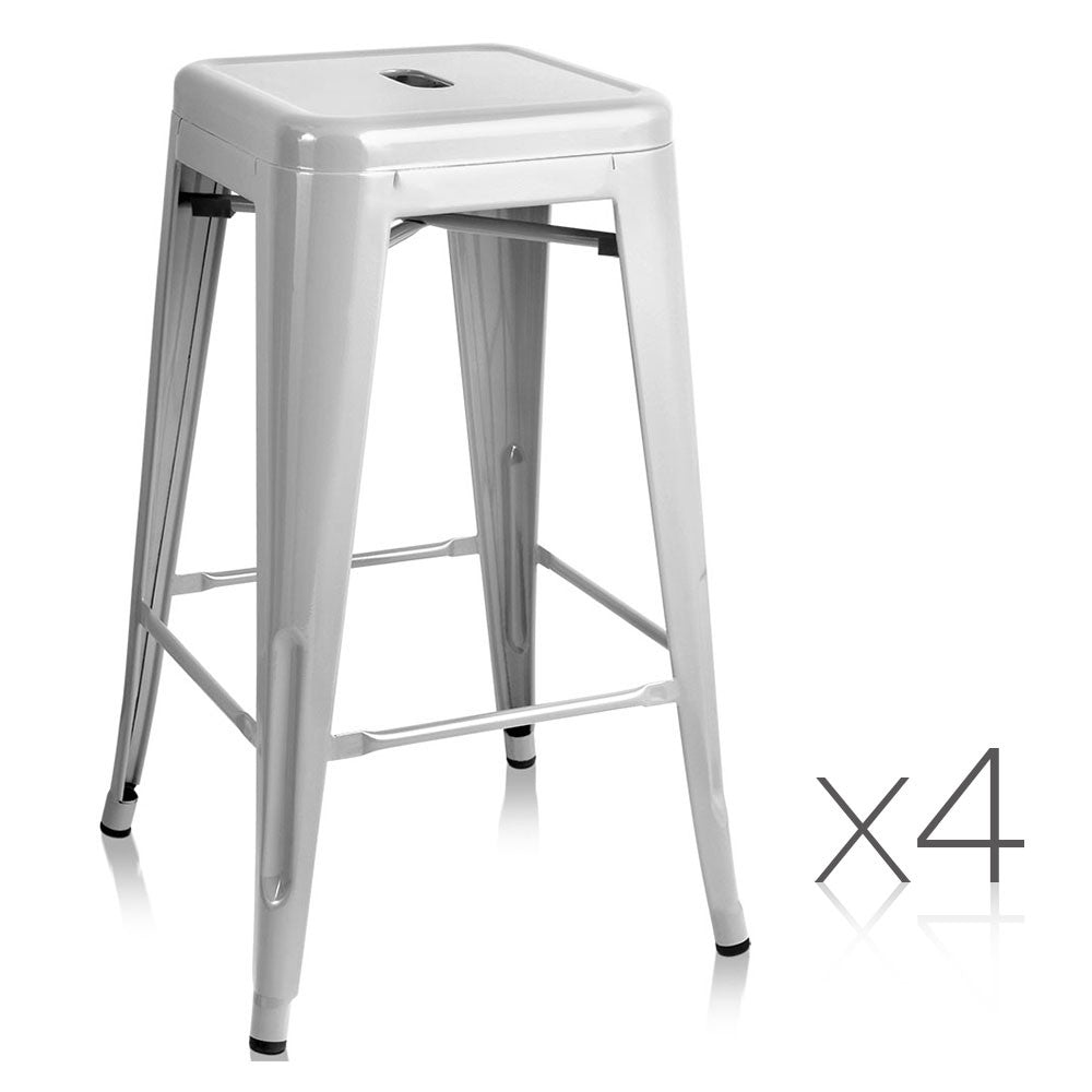 Set of 4 Replica Tolix Kitchen Bar Stool 66cm Metal