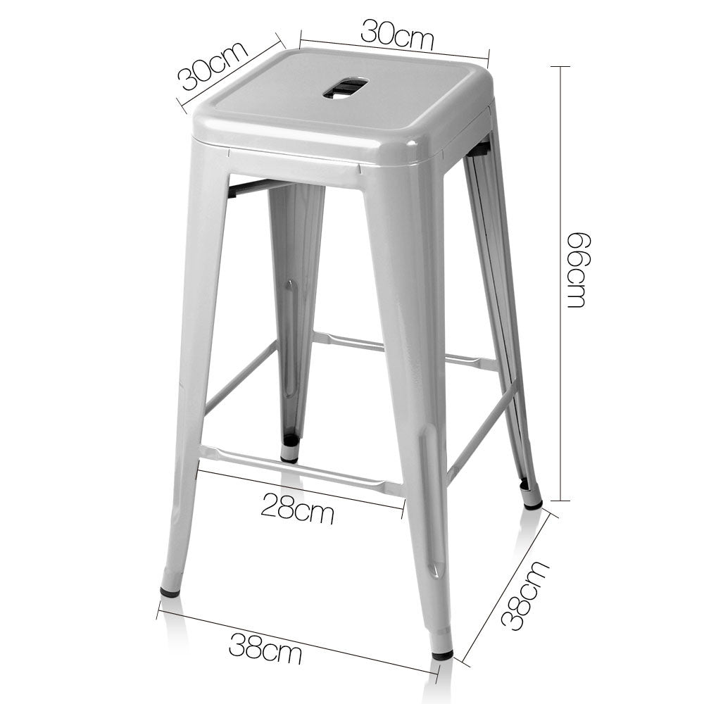 Set of 4 Replica Tolix Kitchen Bar Stool 66cm Metal