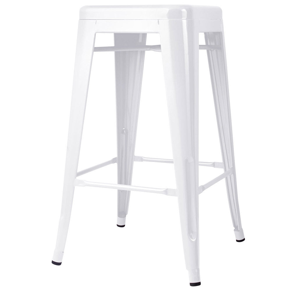 Set of 4 Replica Tolix Kitchen Bar Stool 66cm White