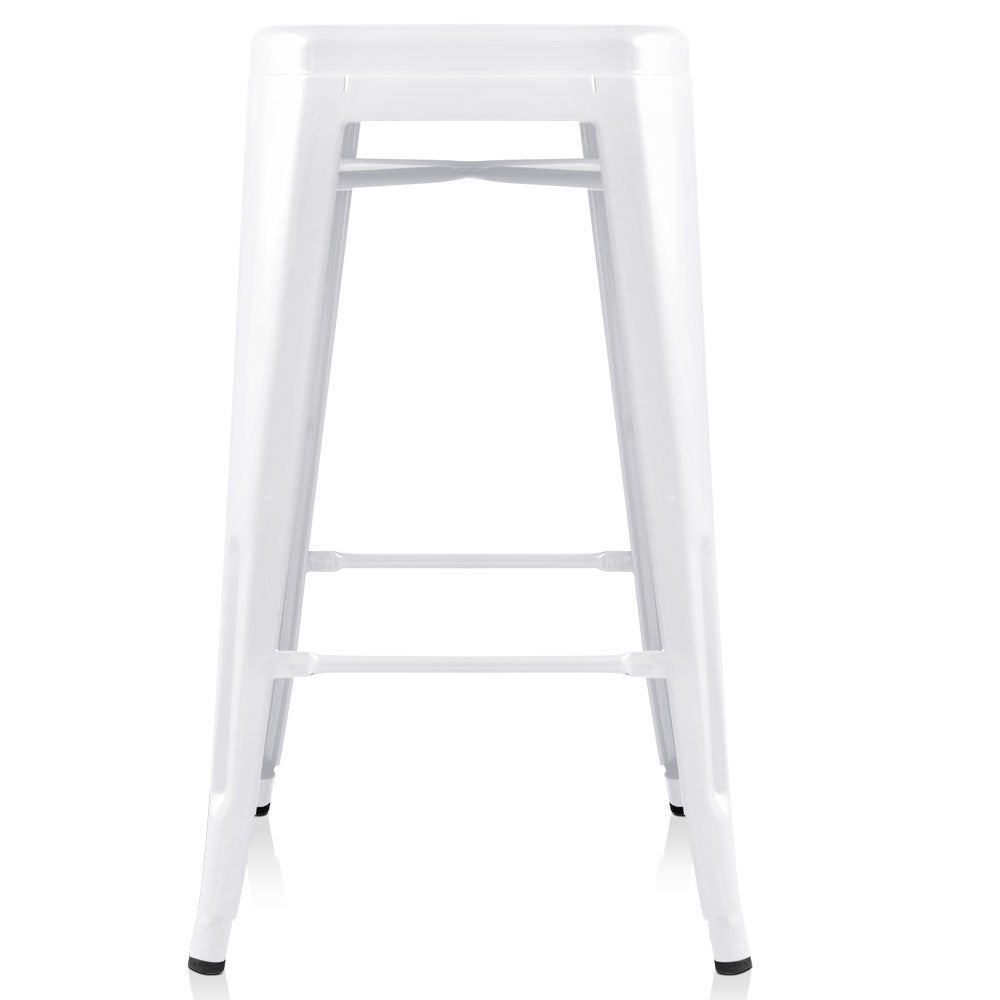 Set of 4 Replica Tolix Kitchen Bar Stool 66cm White