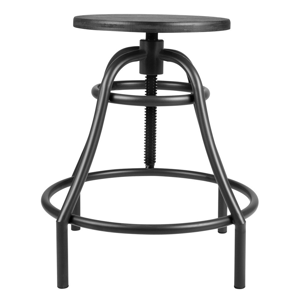 Vintage Retro Industrial Steel Bar Stool Swivel Chair