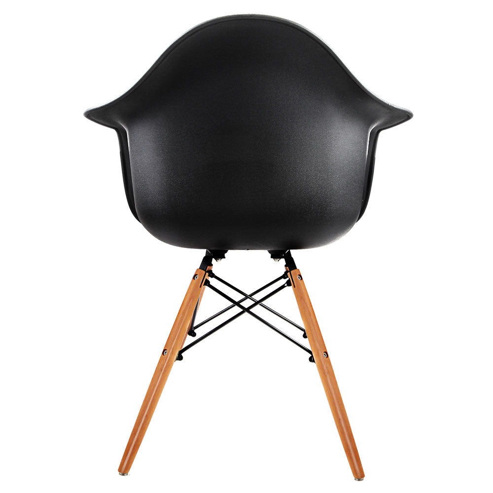 Set of 2 Replica Eames Cafe Chairs Beech Black