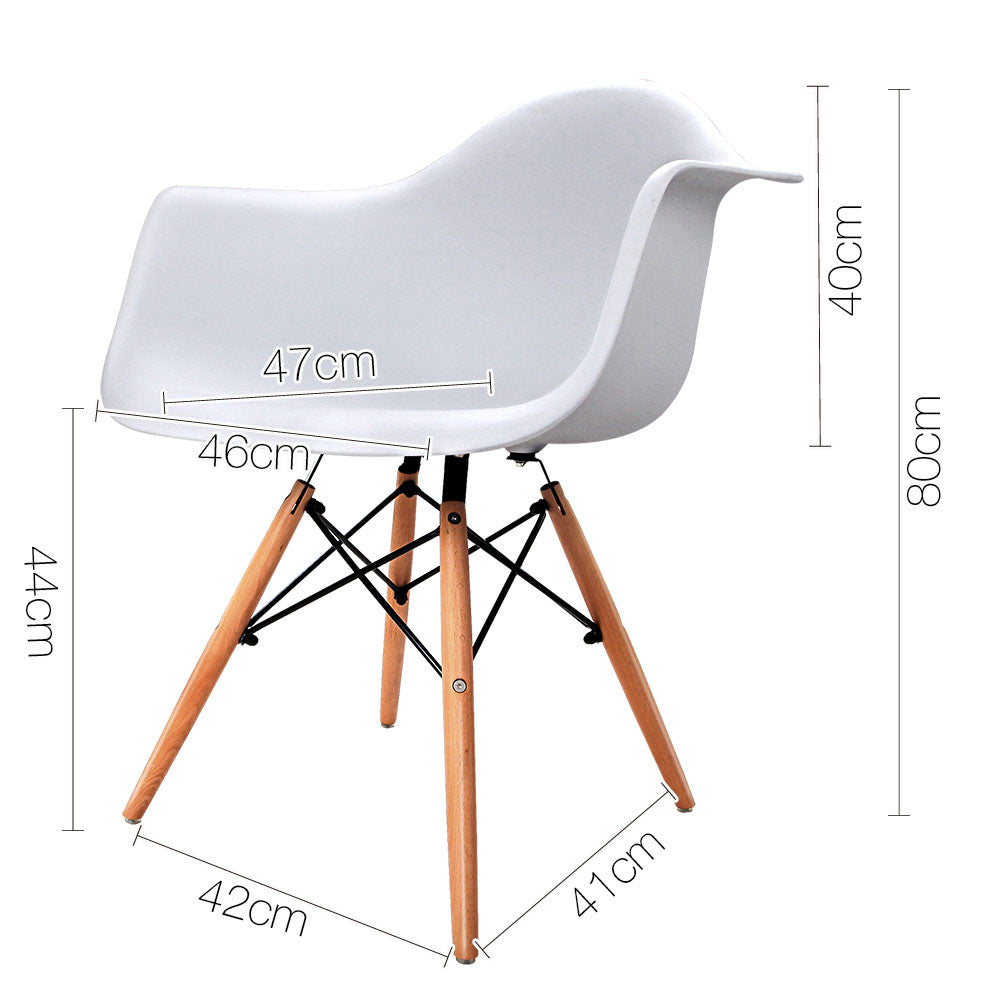 Set of 2 Replica Eames Cafe Chairs Beech White