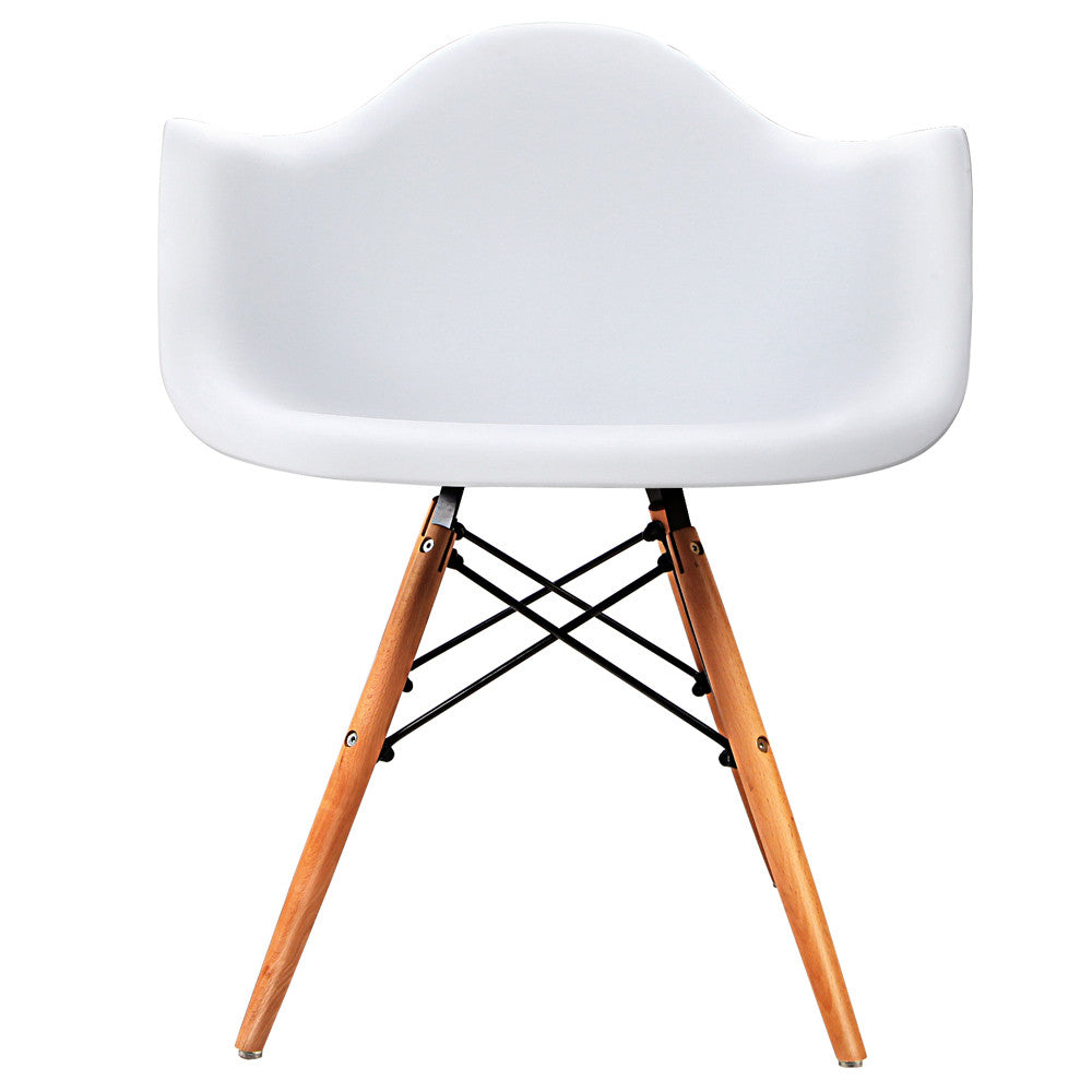 Set of 2 Replica Eames Cafe Chairs Beech White