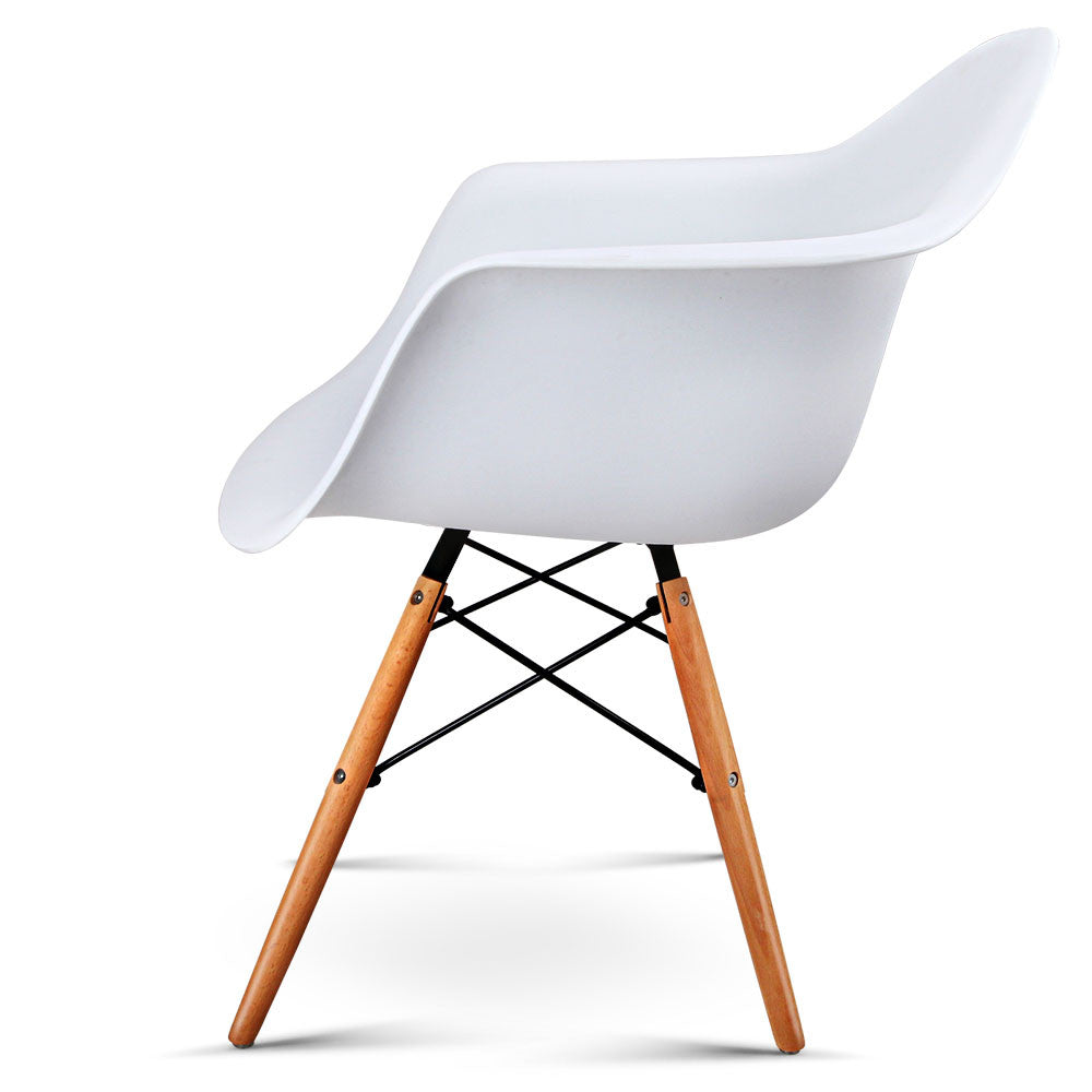 Set of 2 Replica Eames Cafe Chairs Beech White