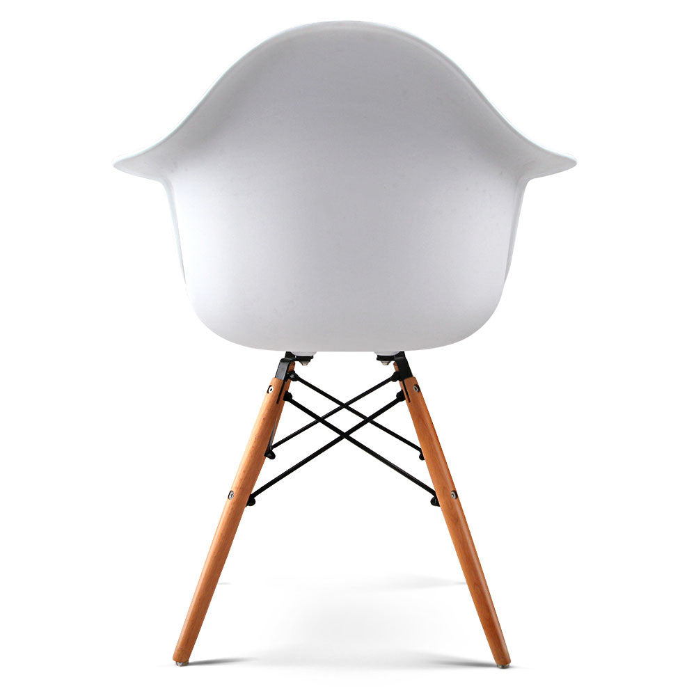 Set of 2 Replica Eames Cafe Chairs Beech White