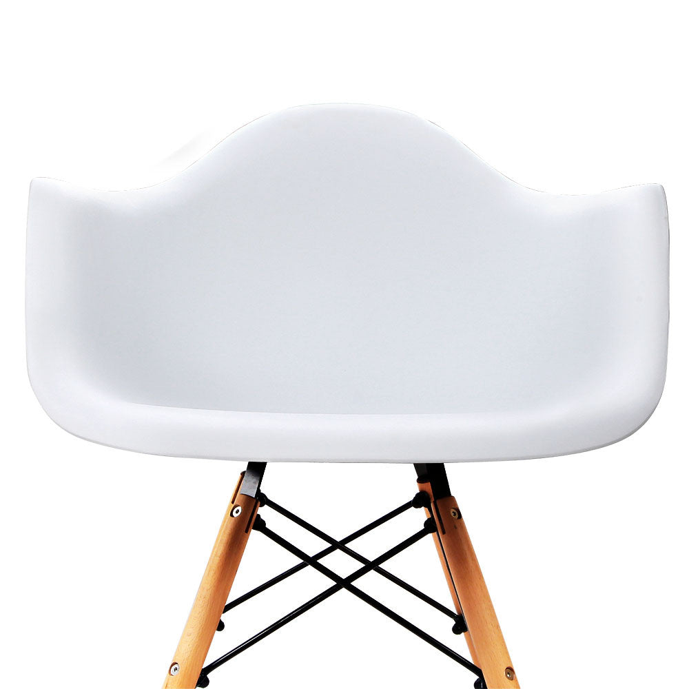 Set of 2 Replica Eames Cafe Chairs Beech White