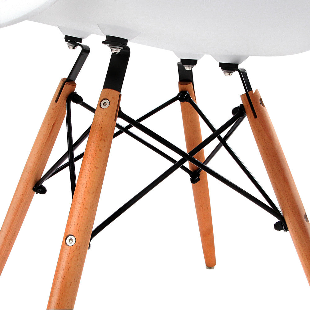 Set of 2 Replica Eames Cafe Chairs Beech White