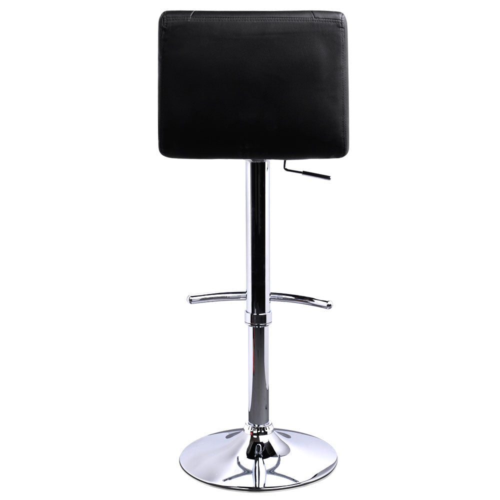 Set of 2 PU Leather Kitchen Bar Stool Black