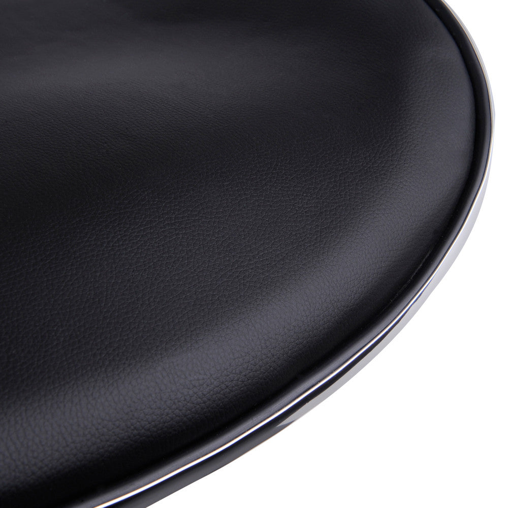 Set of 2 PU Leather Kitchen Bar Stool Black