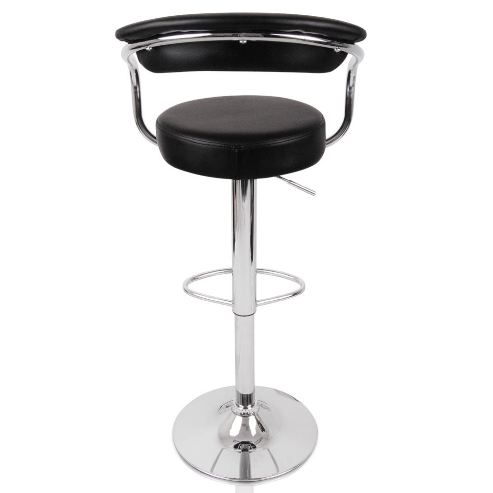 Set of 2 PU Leather Kitchen Bar Stool Black