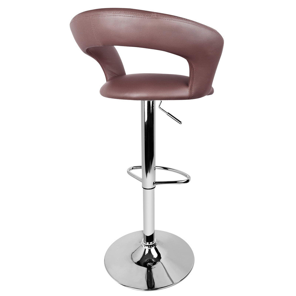 Set of 2 PU Leather Kitchen Bar Stool Chocolate