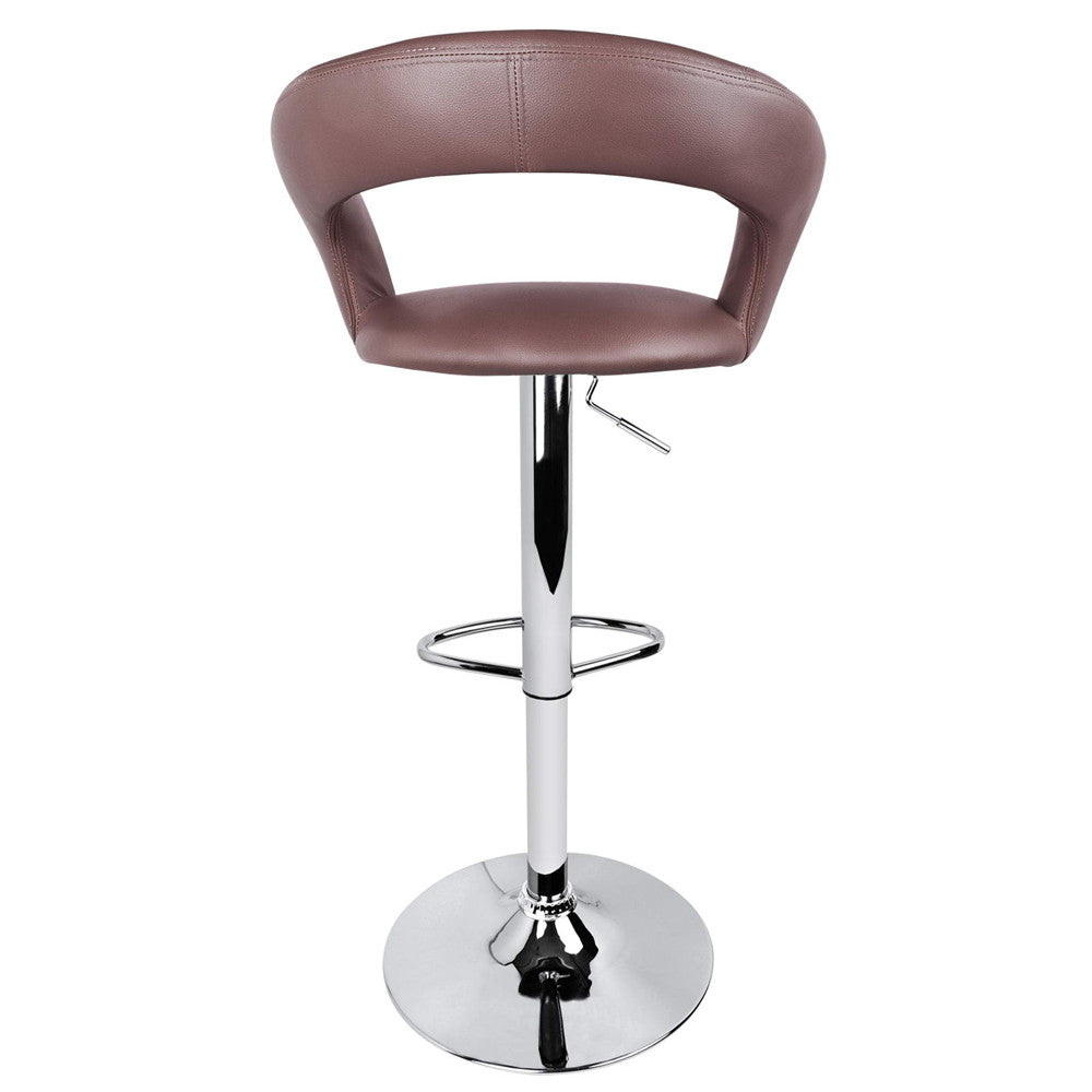 Set of 2 PU Leather Kitchen Bar Stool Chocolate