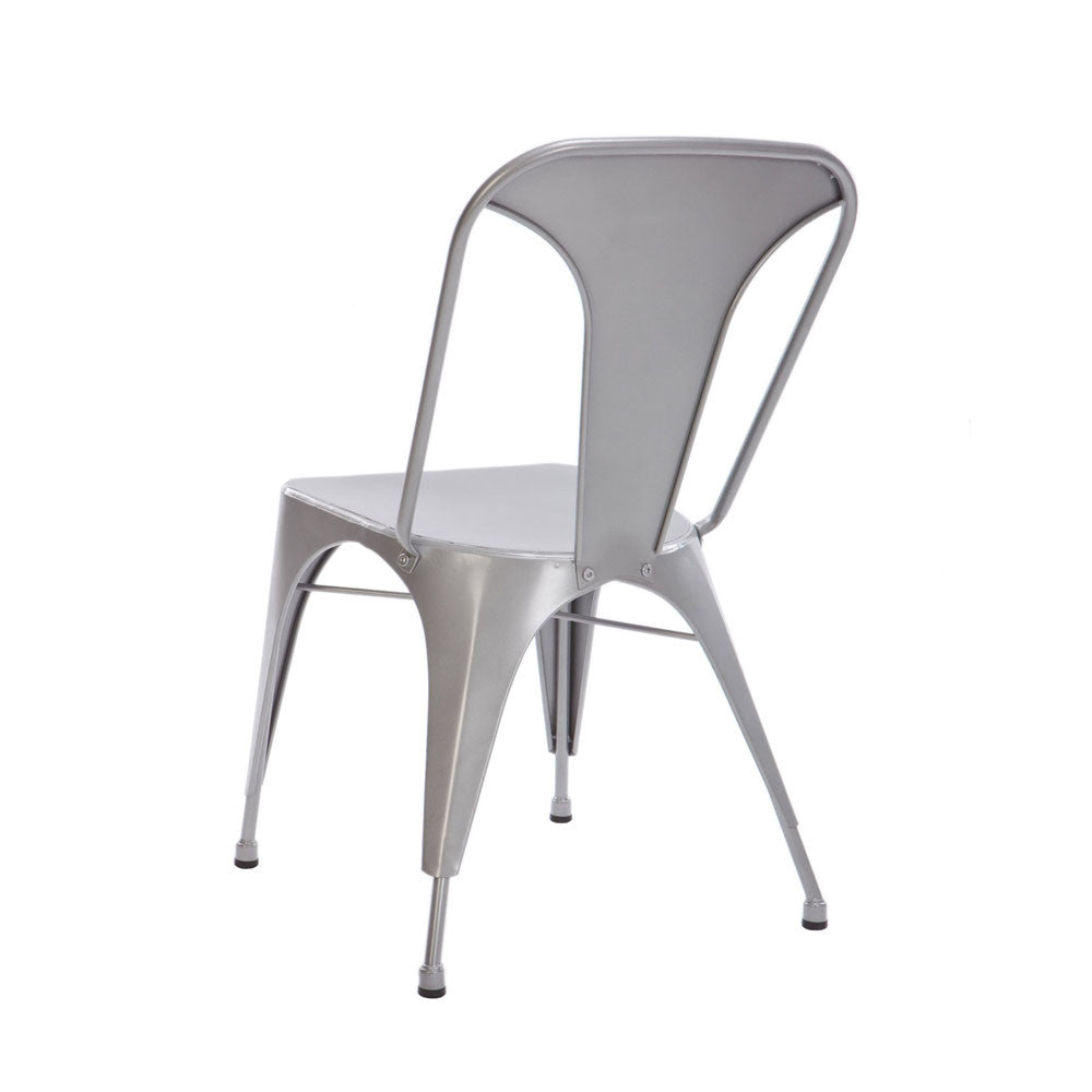 Set of 2 Steel Dining Chair Silver