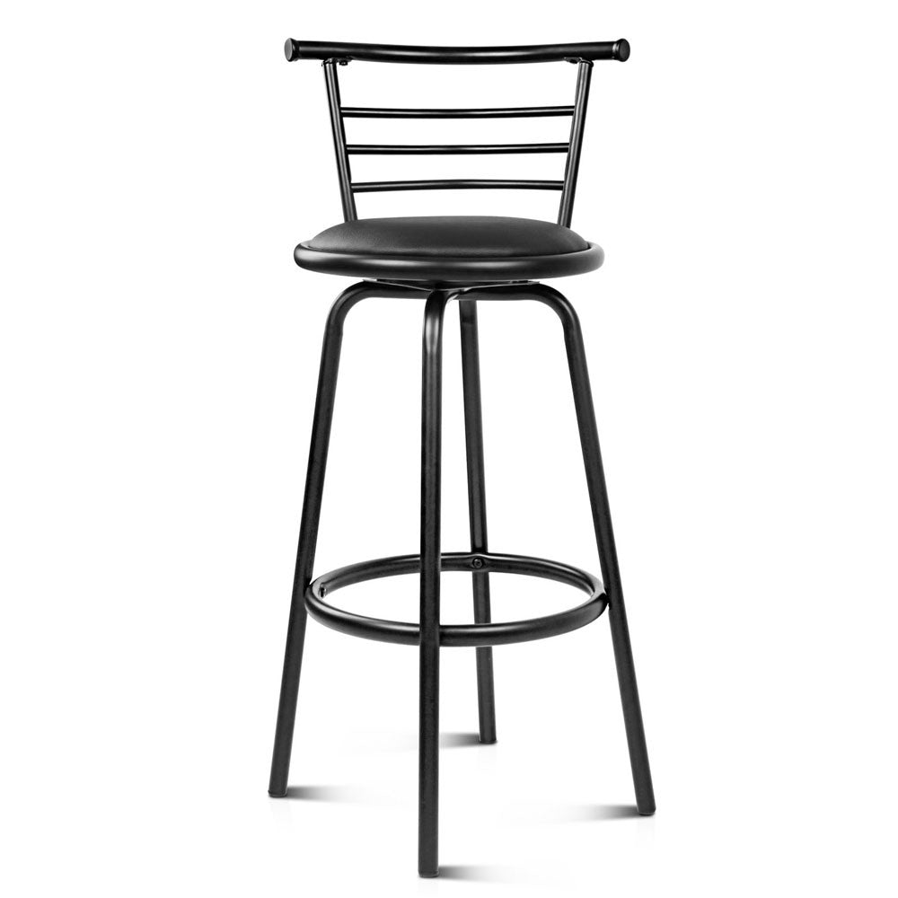 Set of 2 360°Swivel Bar Stool - Black