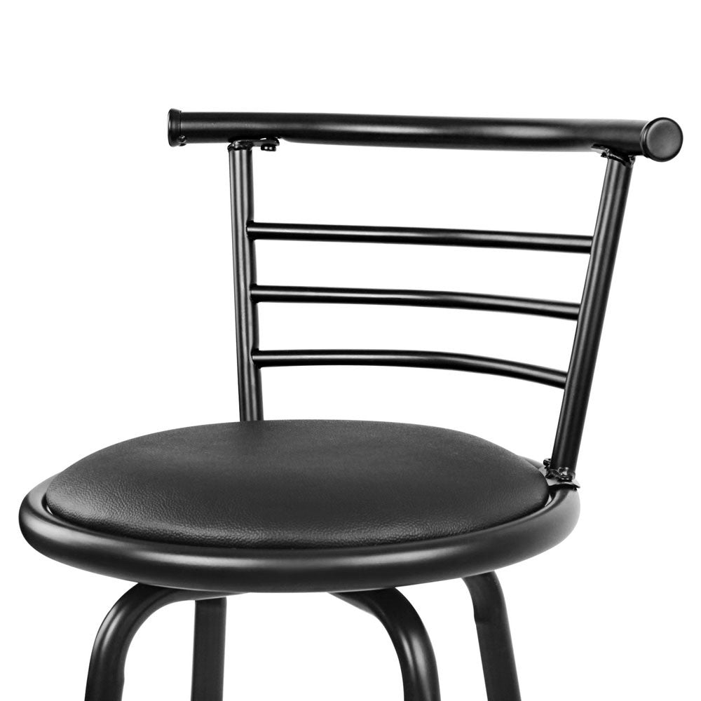 Set of 2 360°Swivel Bar Stool - Black