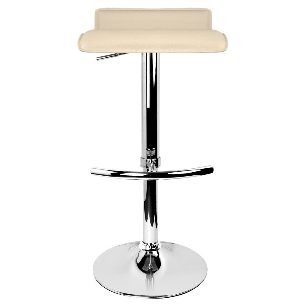 Set of 2 PVC Leather Kitchen Bar Stool Beige