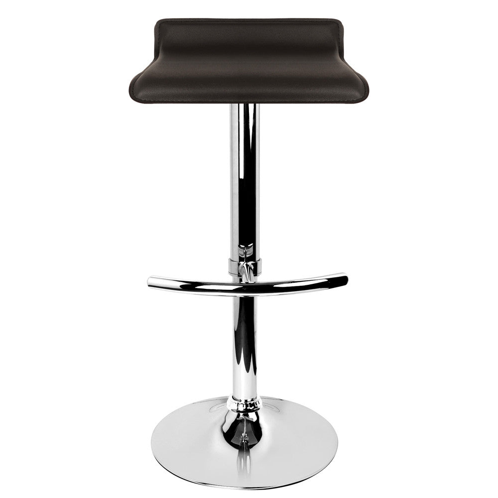 Set of 2 PVC Leather Kitchen Bar Stool Chocolate